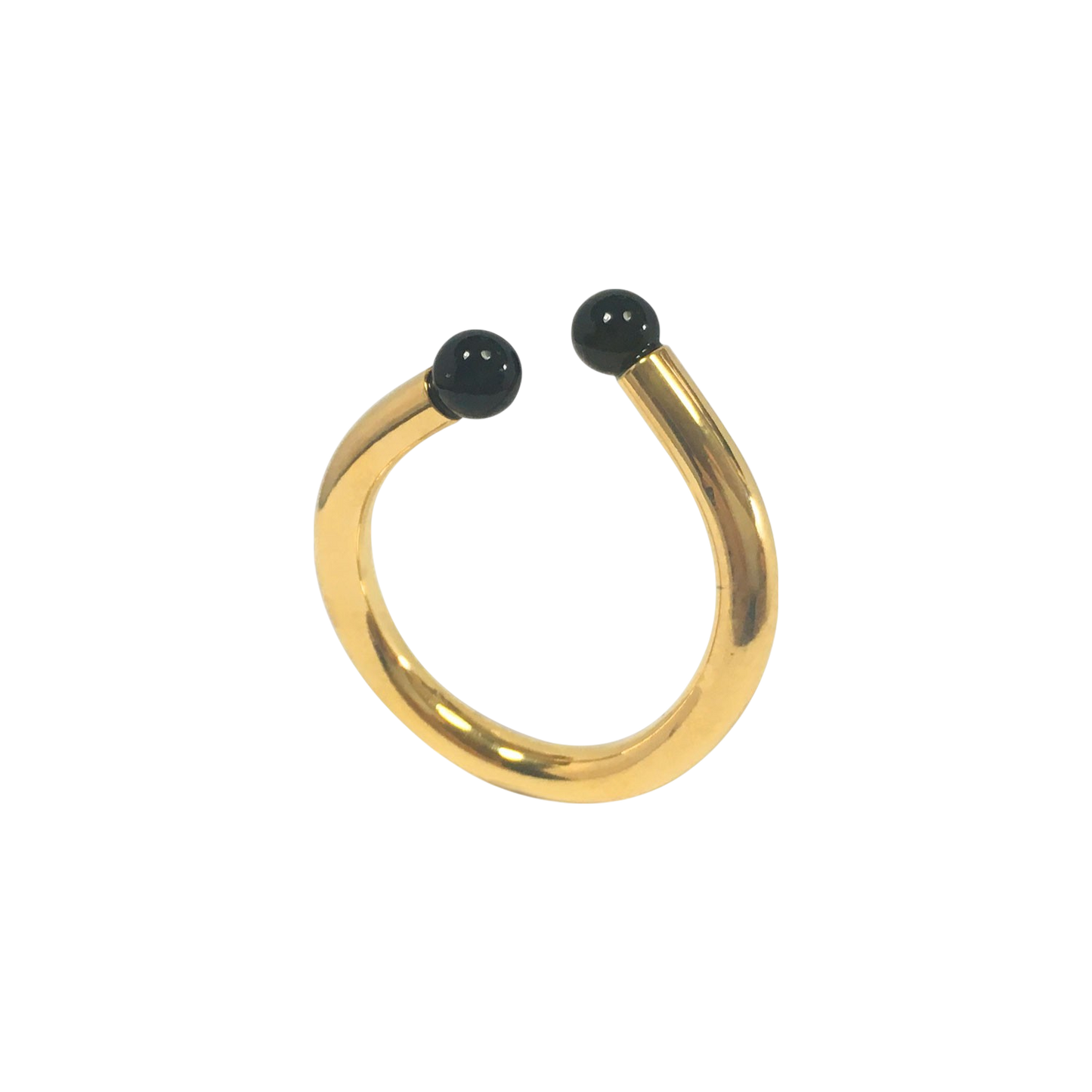 Handmade Asymmetric Black Onyx Ring
