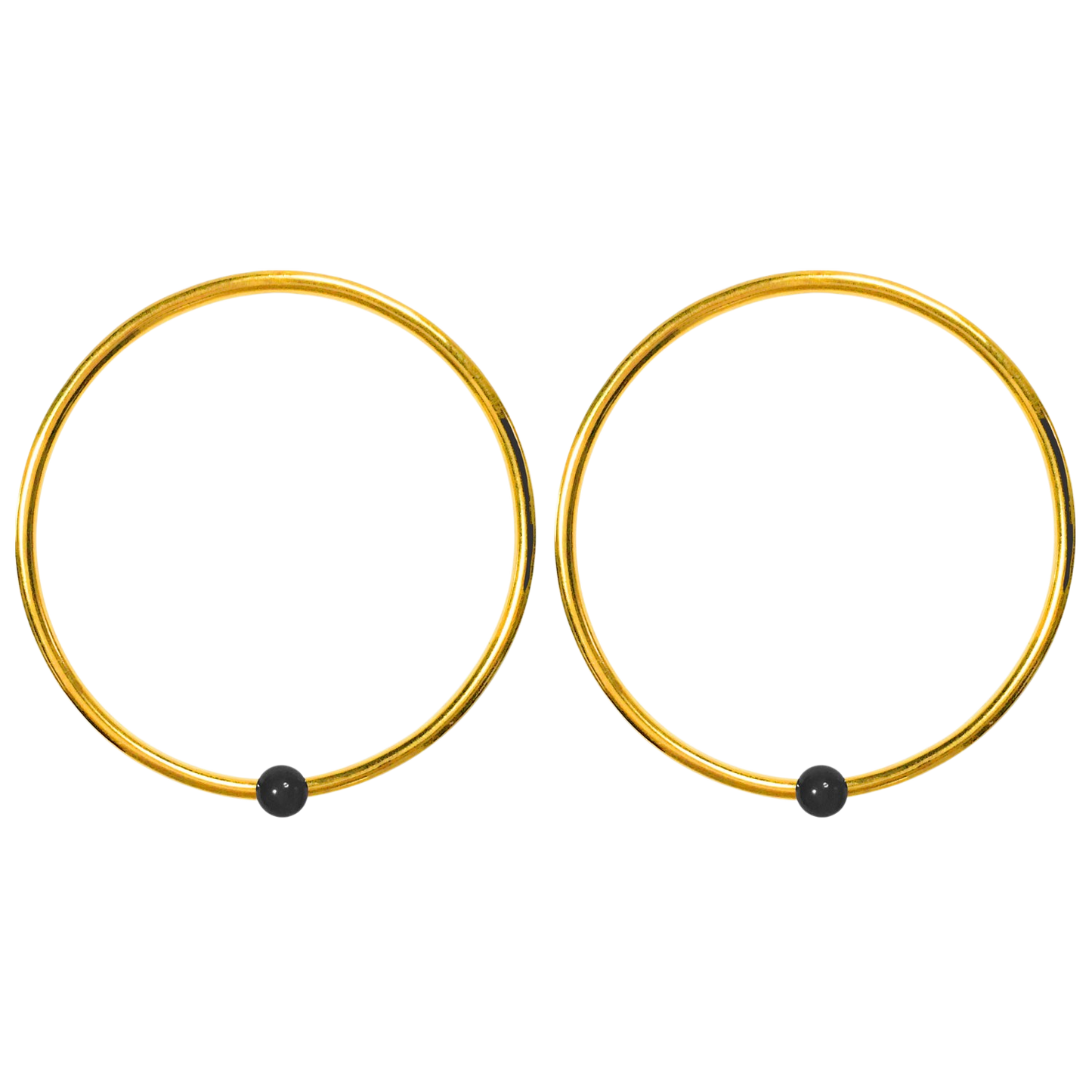 Black Onyx Hoop Earrings