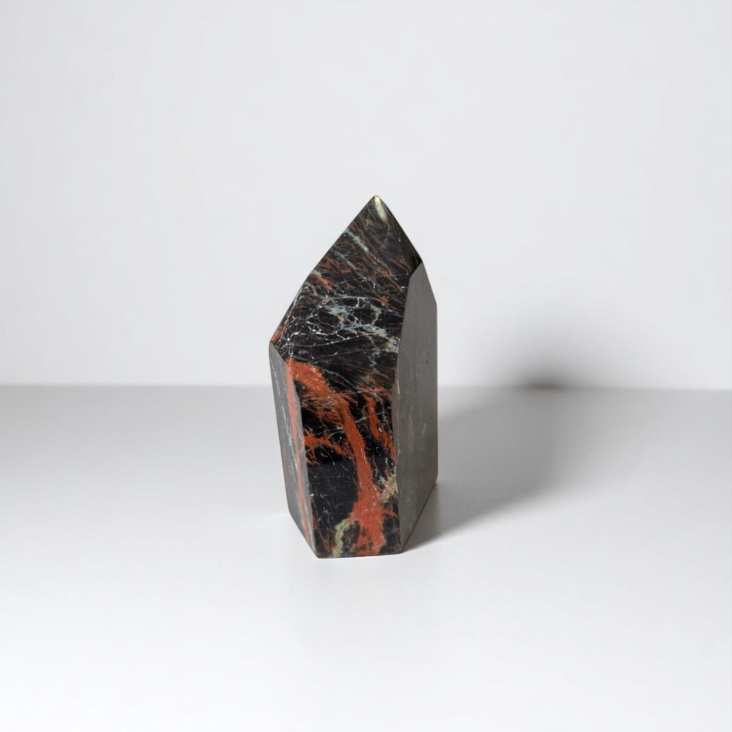 Black Tourmaline & Hematite on marble 4