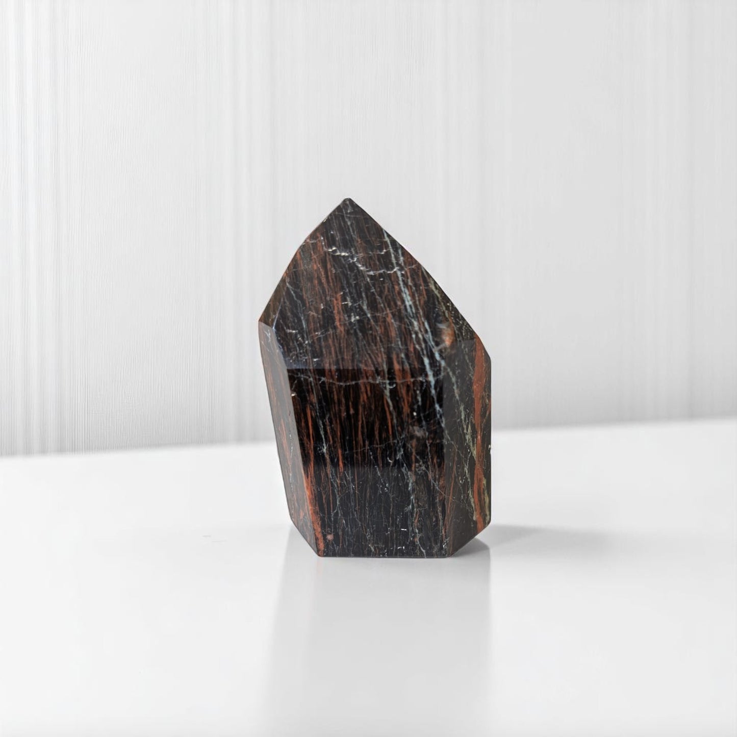 Black Tourmaline & Hematite on marble 3