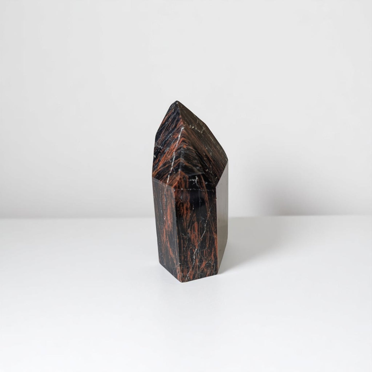 Black Tourmaline & Hematite on marble 2