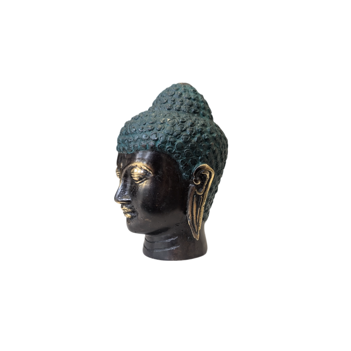 Brass Buddha Head - 10cm tall