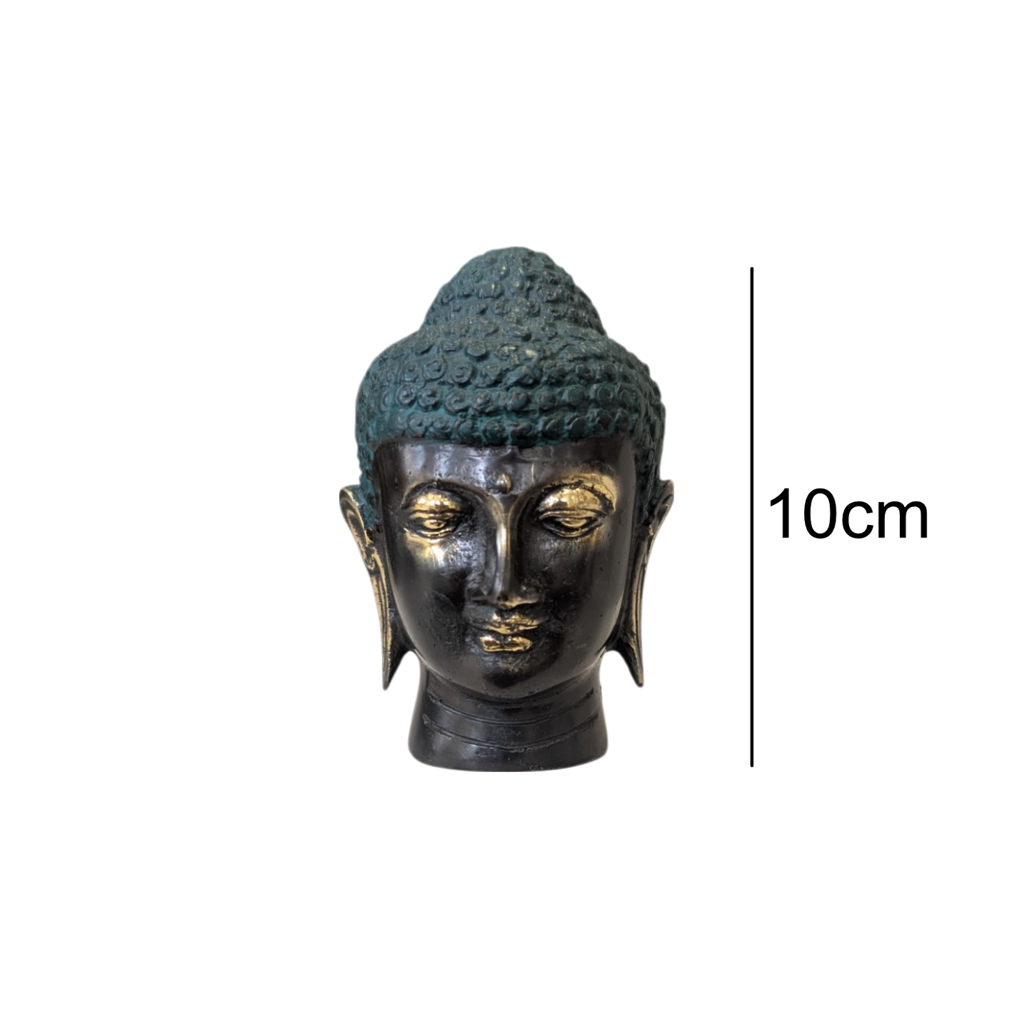 Brass Buddha Head - 10cm tall
