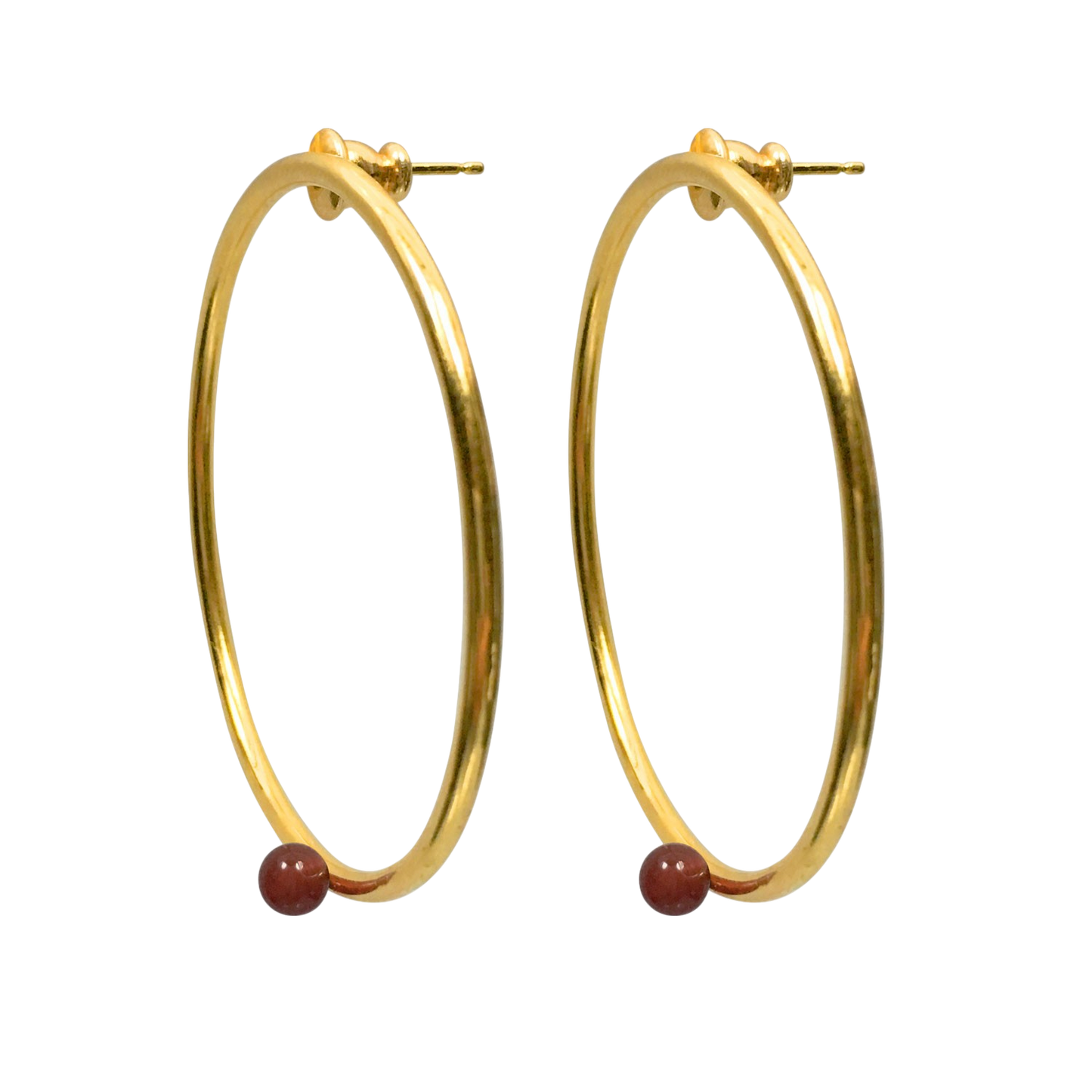 Carnelian Hoop Earrings - Handmade