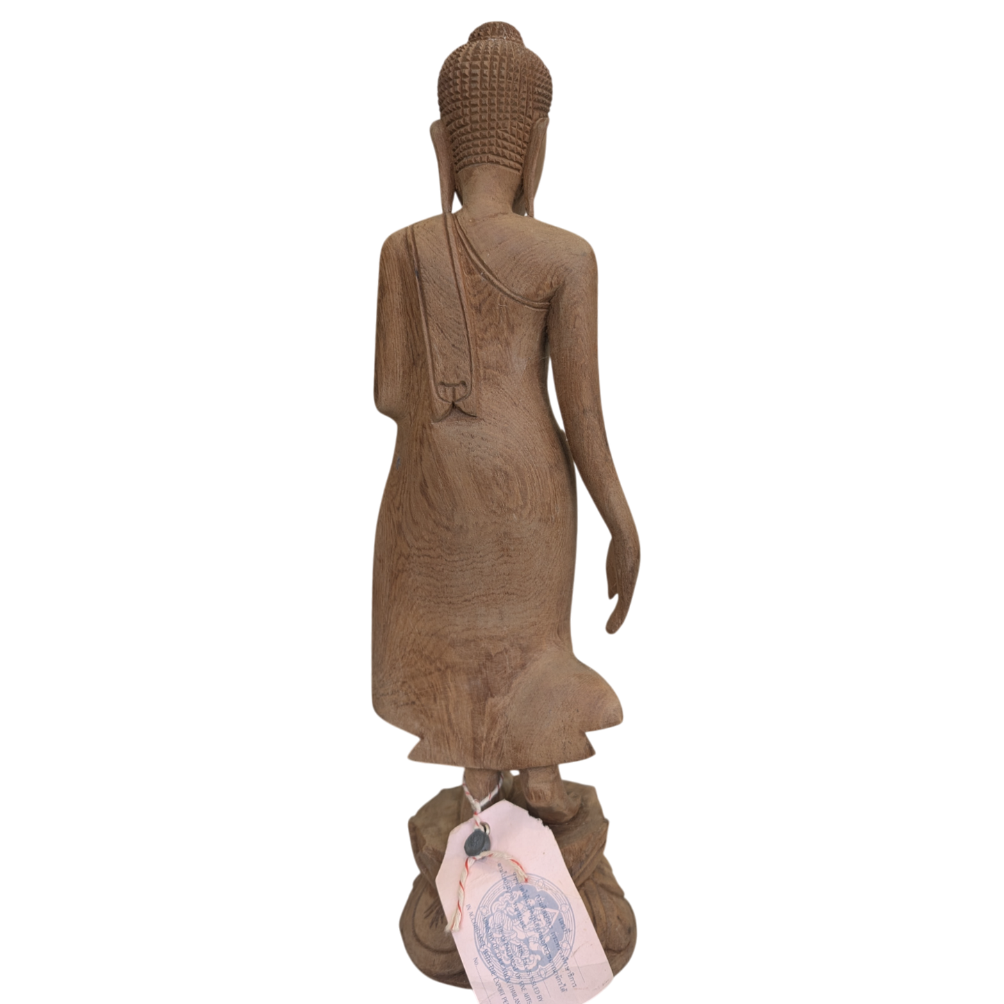Carved teak wood buddha statue back