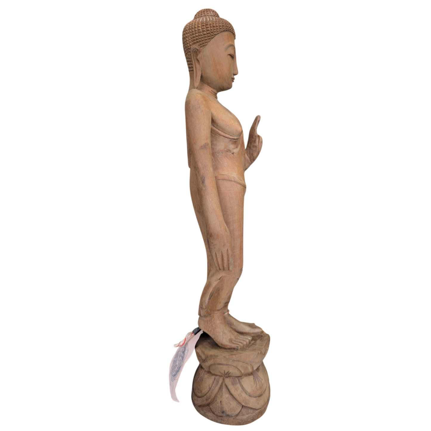 Carved Teak wood buddha statue side 2