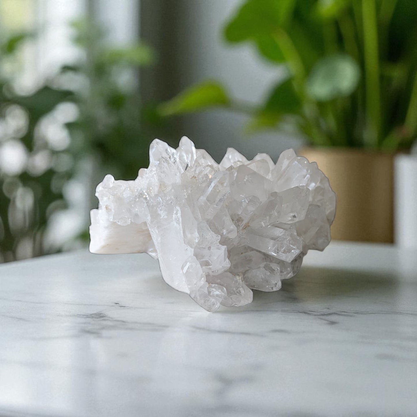 Zeca De Souza Clear Quartz on marble top