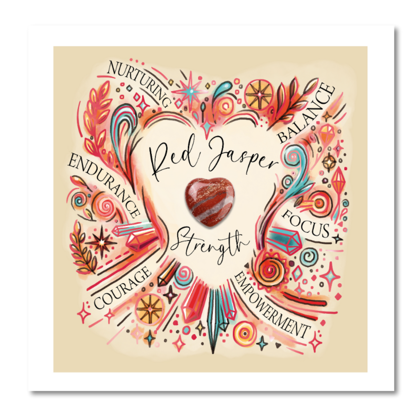 Crystal Greeting Cards - Red Jasper