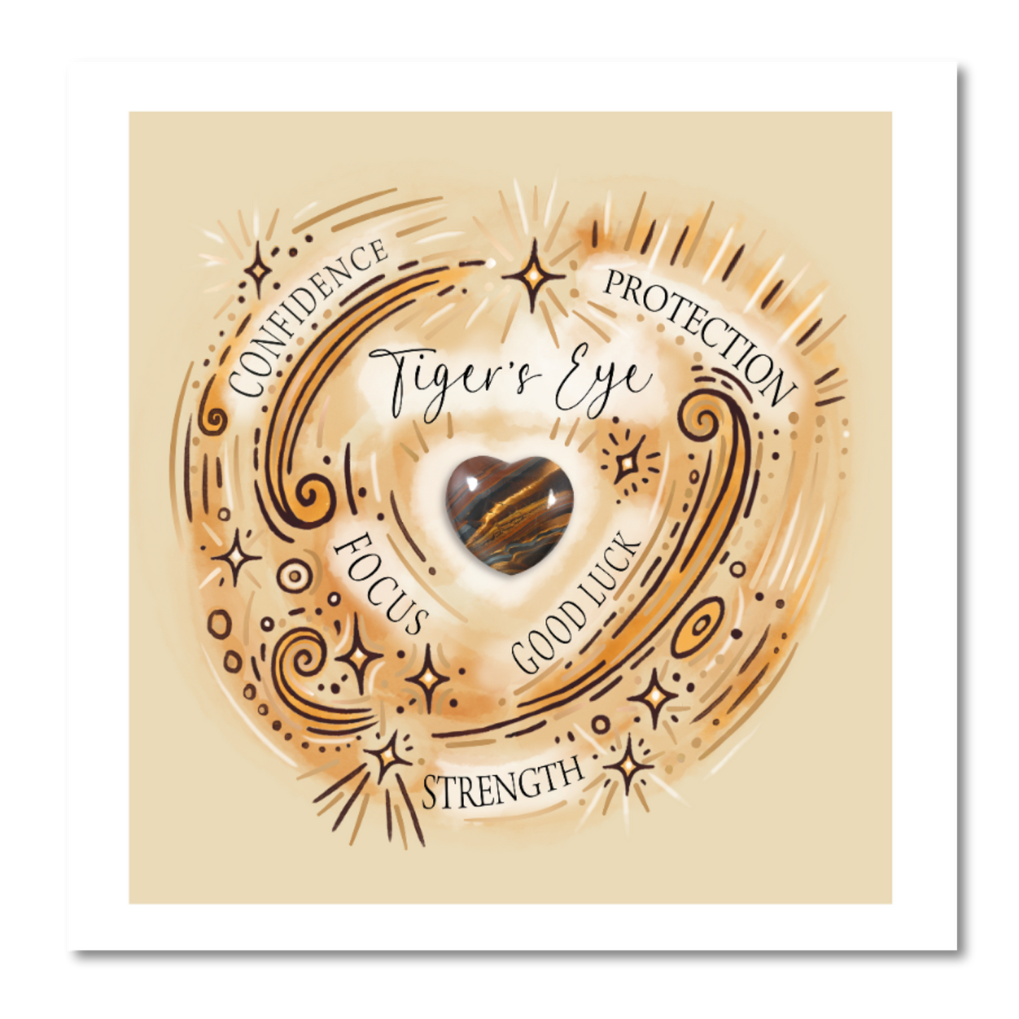 Crystal Greeting Cards - Tiger's Eye