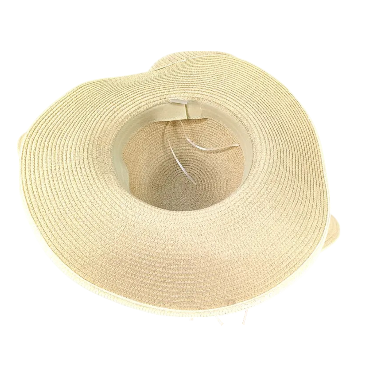 Daisy Wide Brim Foldable Hat - Natural (57cm)