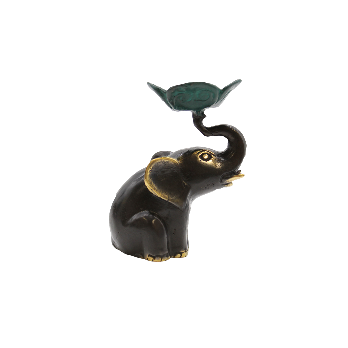 Small Brass Elephant Cone Incense Holder