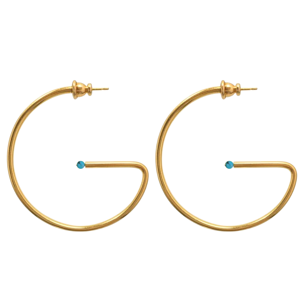 G Earrings with Turquoise - Handmade