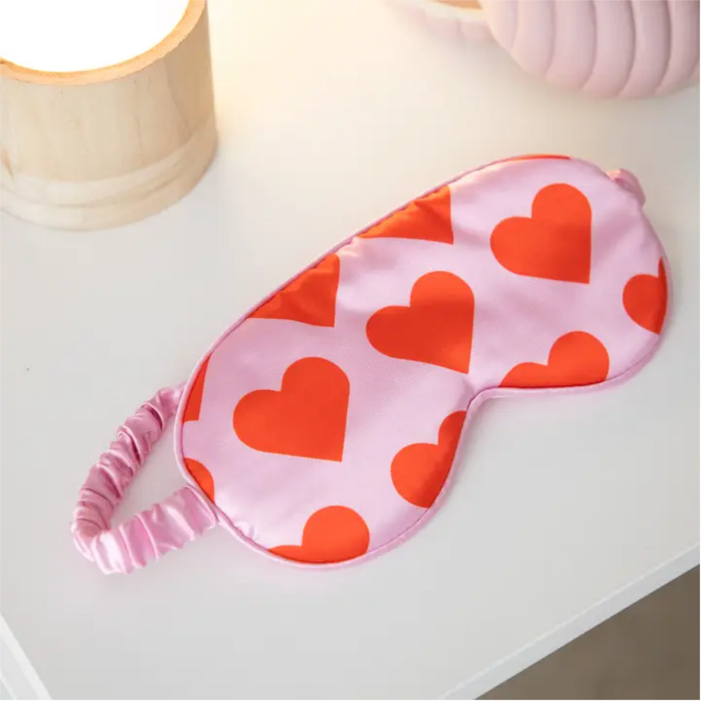 Hearts Sleep Mask - Red