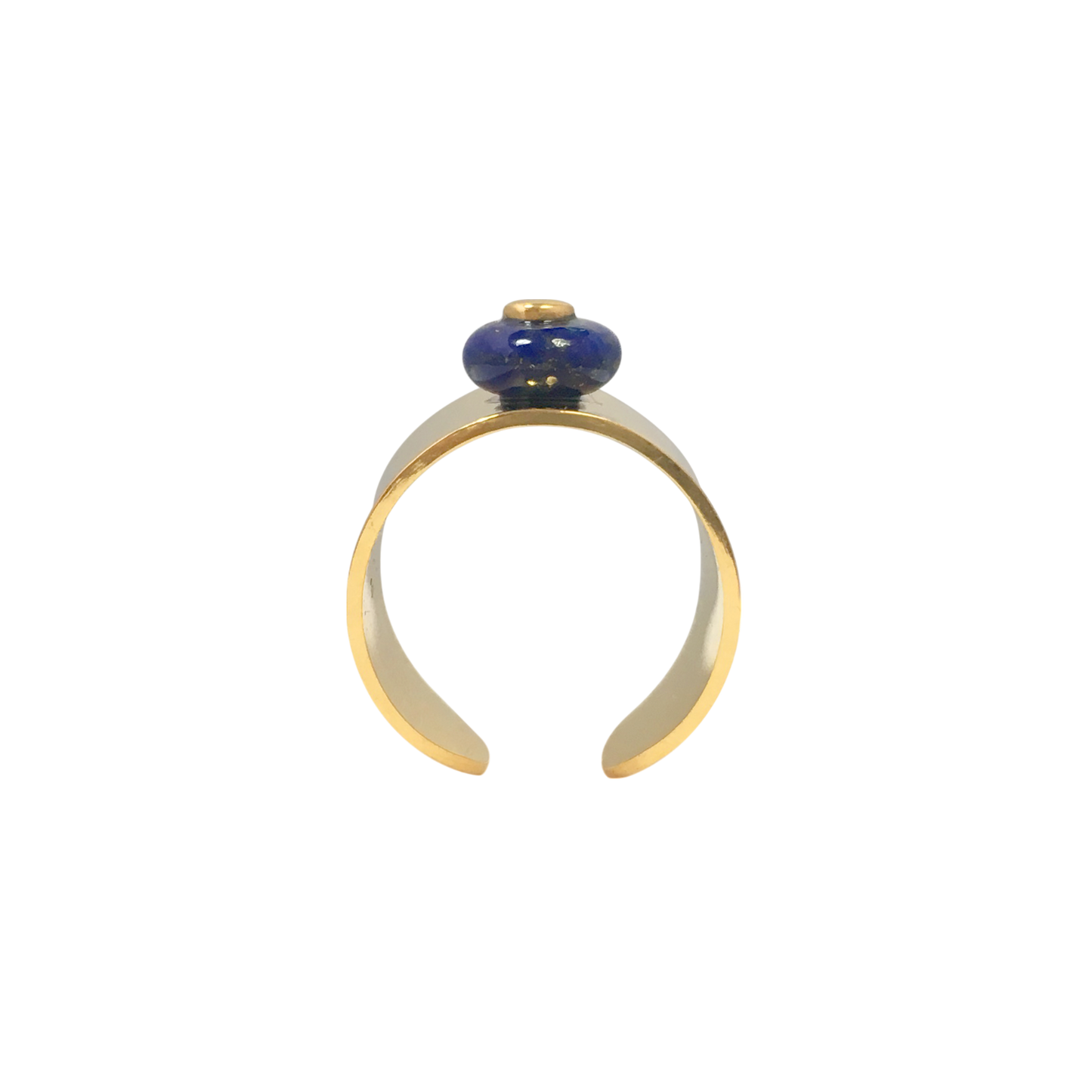 Handmade Lapis Lazuli Disc Ring top side