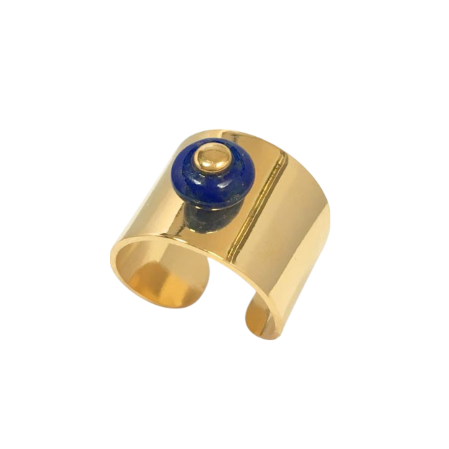 Handmade Lapis Lazuli Disc Ring Side