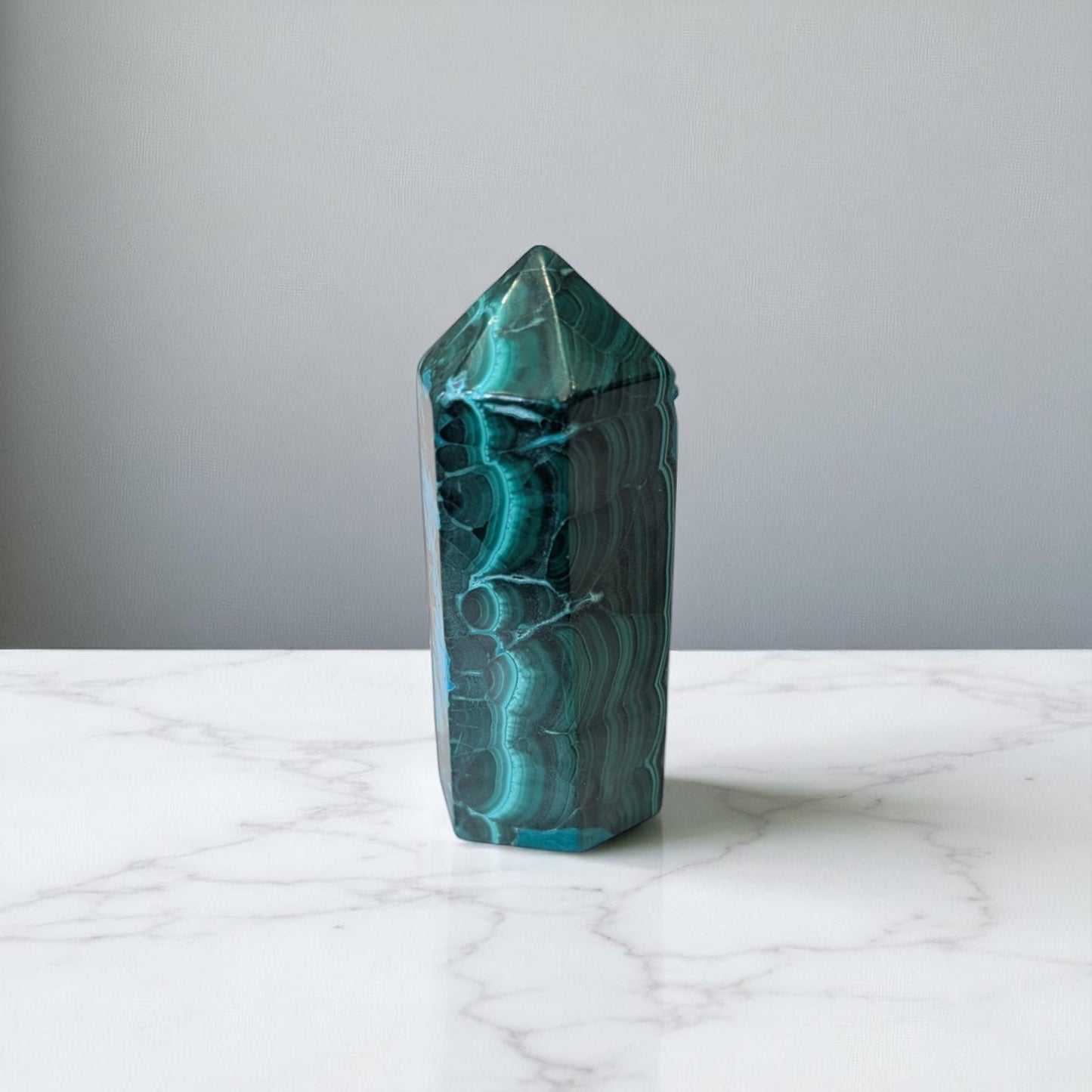 Malachite Obelisk 9cm tall 3