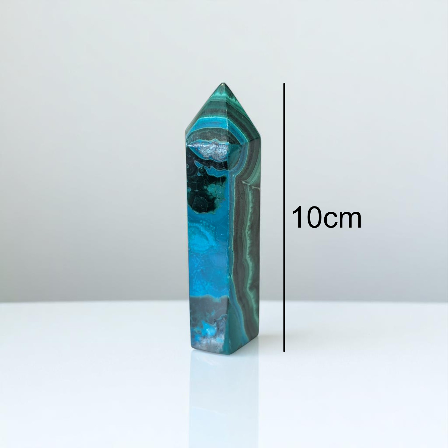 malachite obelisk 10cm tall with size