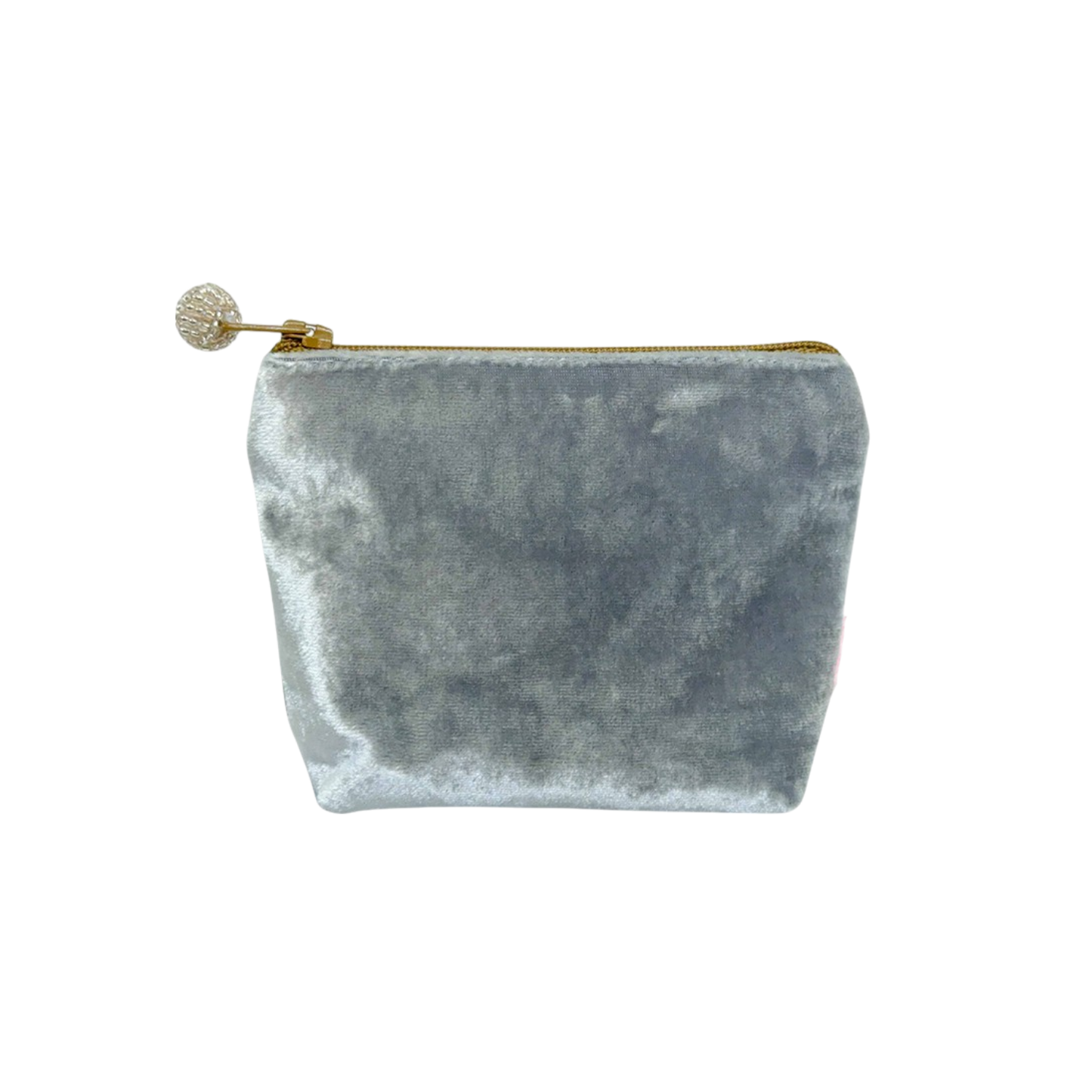 Velvet Mini Pouch/Purse Light Grey - 12cm x 9cm