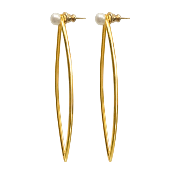 Pearl Marquis earrings side