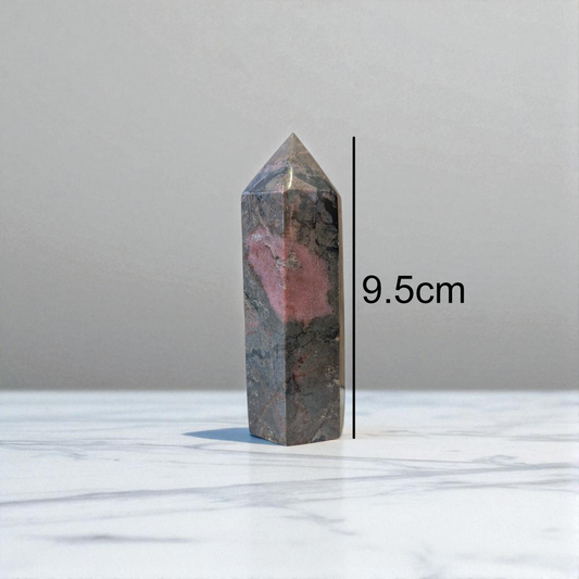 Rhodonite Obelisk - 9.5cm x 3cm with size