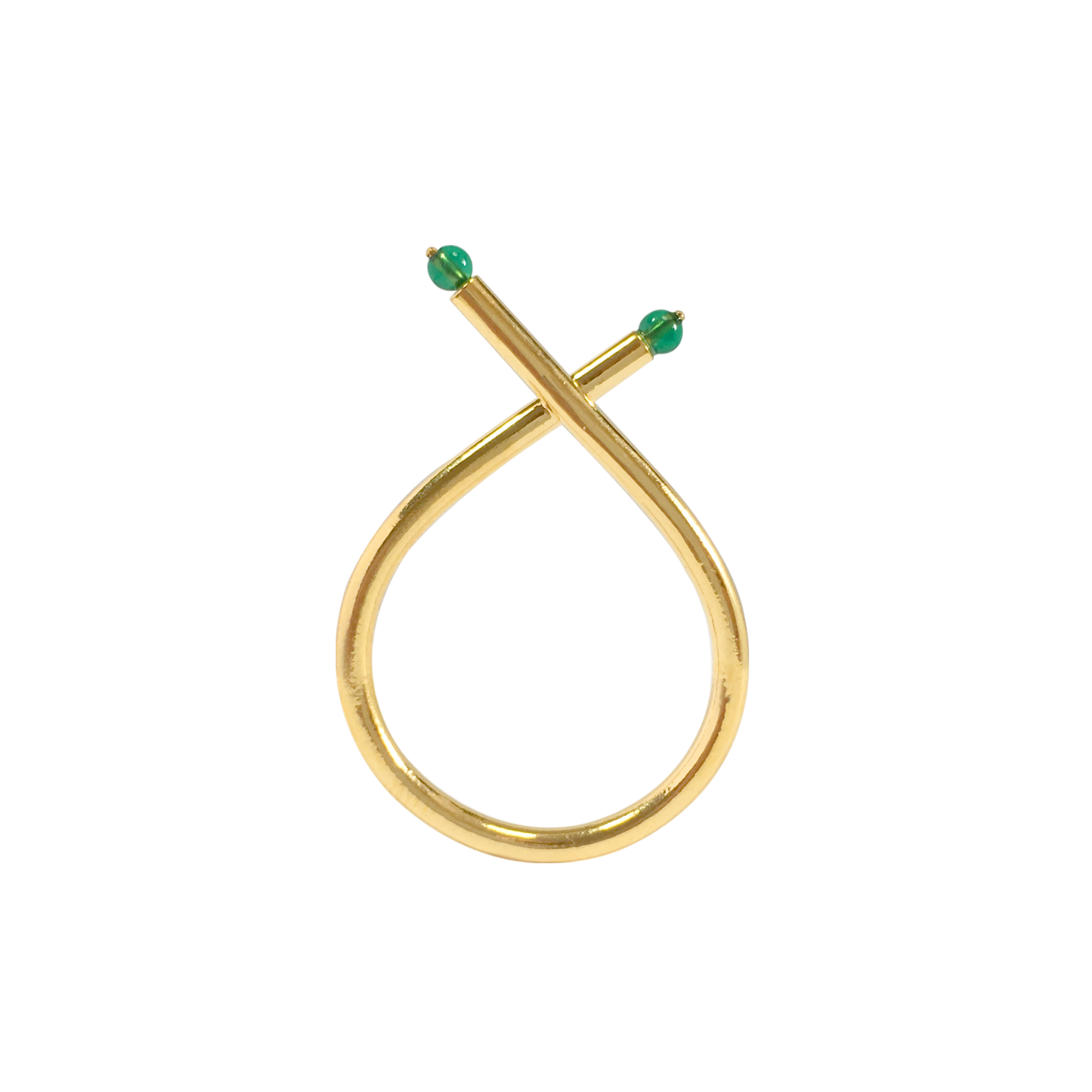 Green Agate Ribon Ring