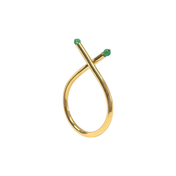 Green Agate Ribbon Ring side