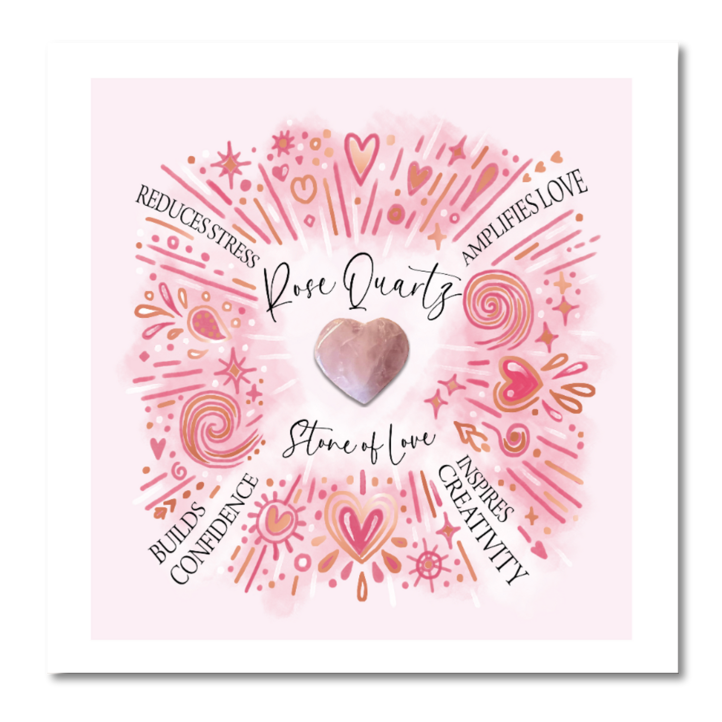 Crystal Greeting Cards - Rose Quartz