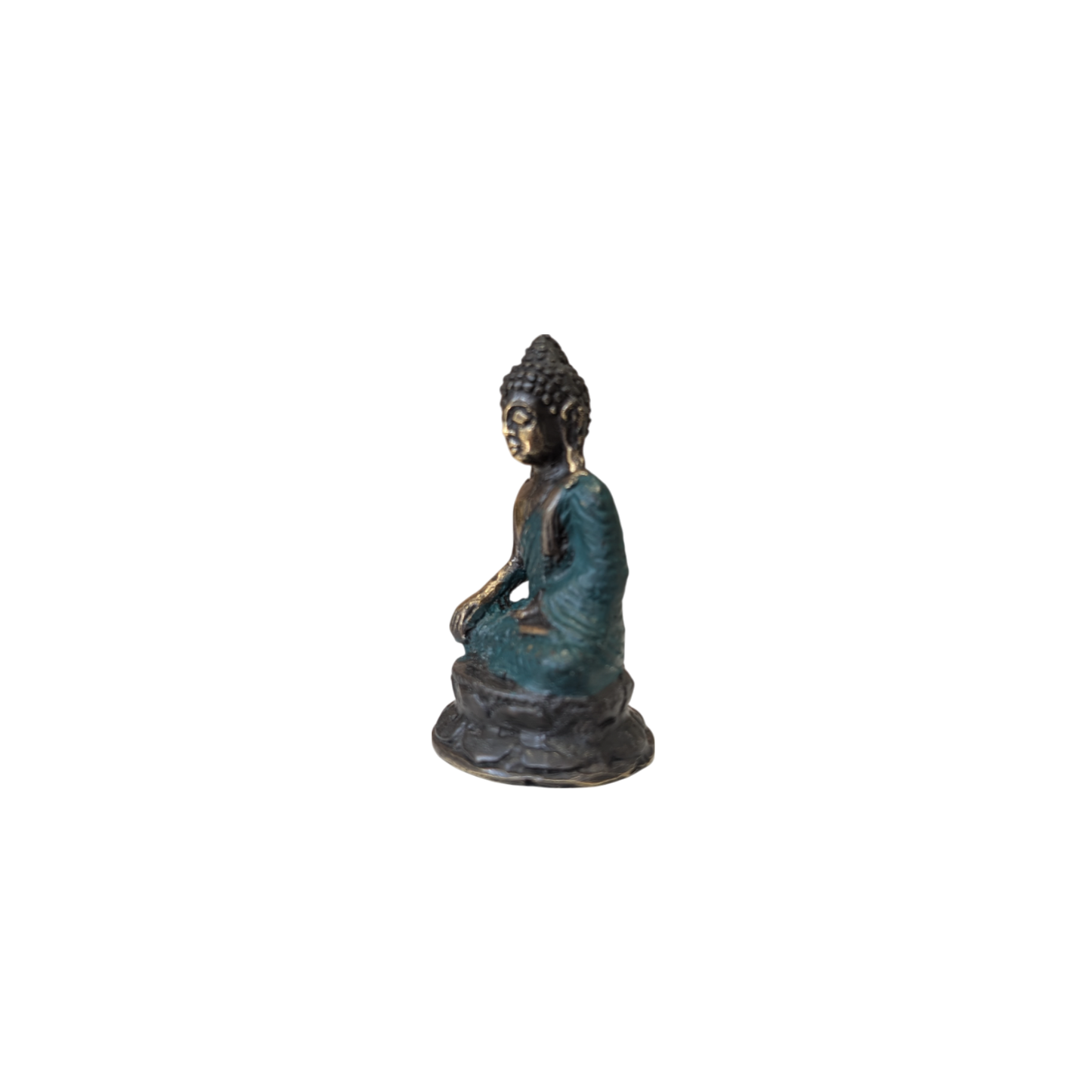 Small Brass Sitting Buddha - 7cm tall