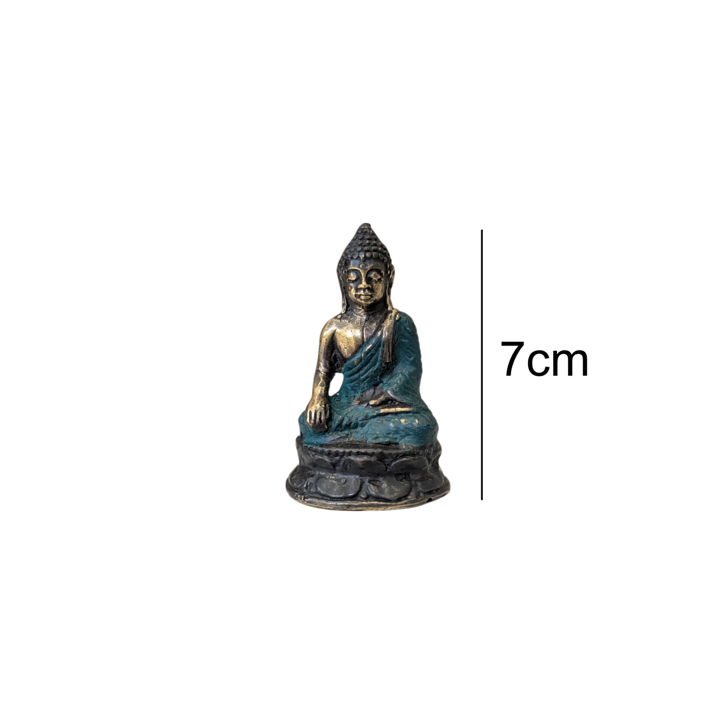Small Brass Sitting Buddha - 7cm tall