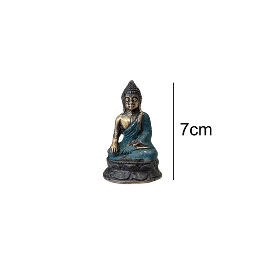 Small Brass Sitting Buddha - 7cm tall