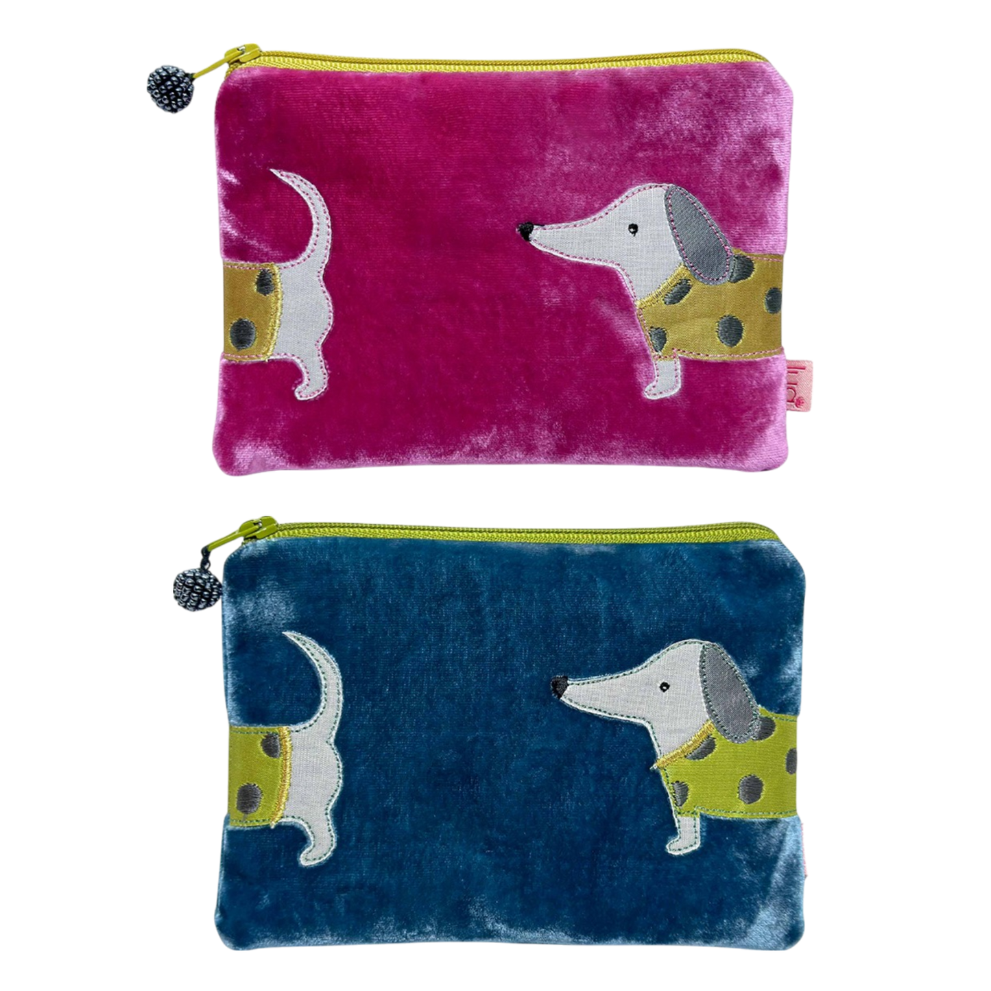 Velvet Dachshund Purse 16cm x 11cm