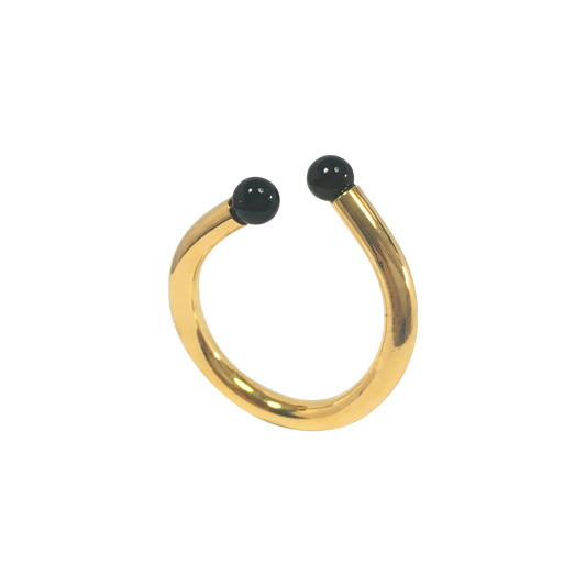 Handmade Asymmetric Black Onyx Ring