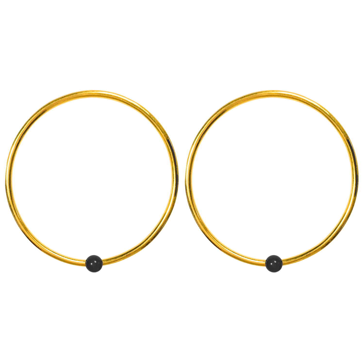 Black Onyx Hoop Earrings