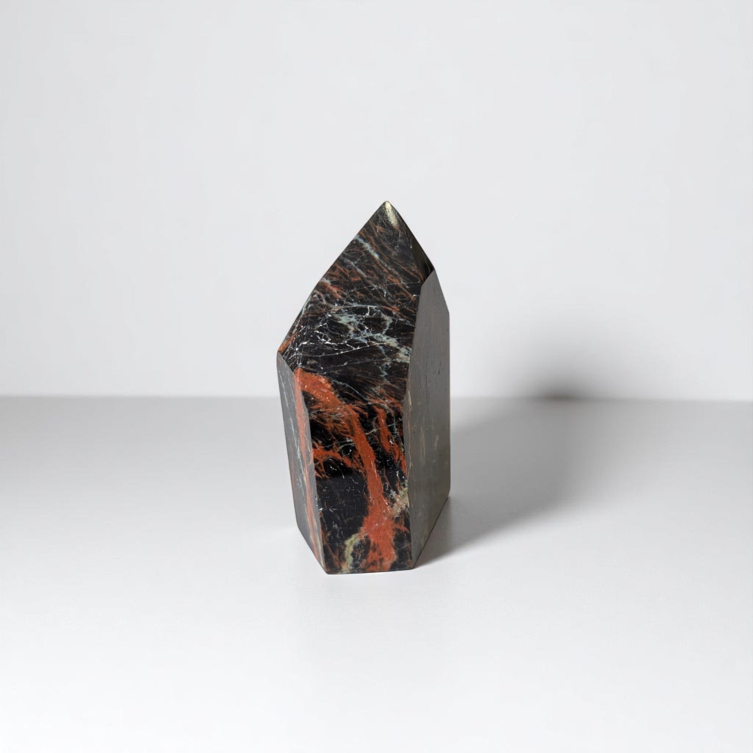 Black Tourmaline & Hematite on marble 4