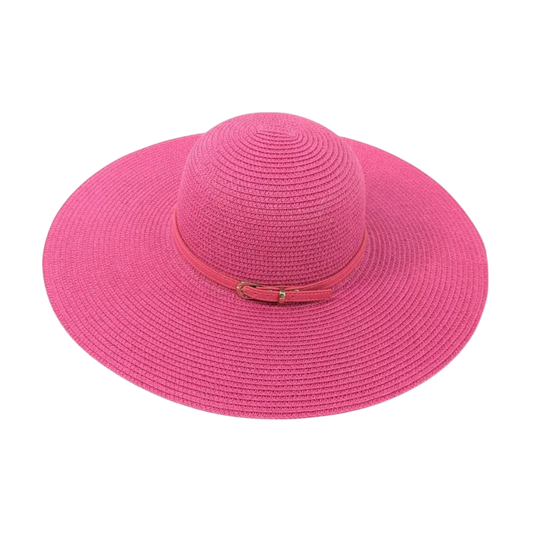 Bright and Bold Wide Brim Foldable Hat - Fuchsia (57cm)