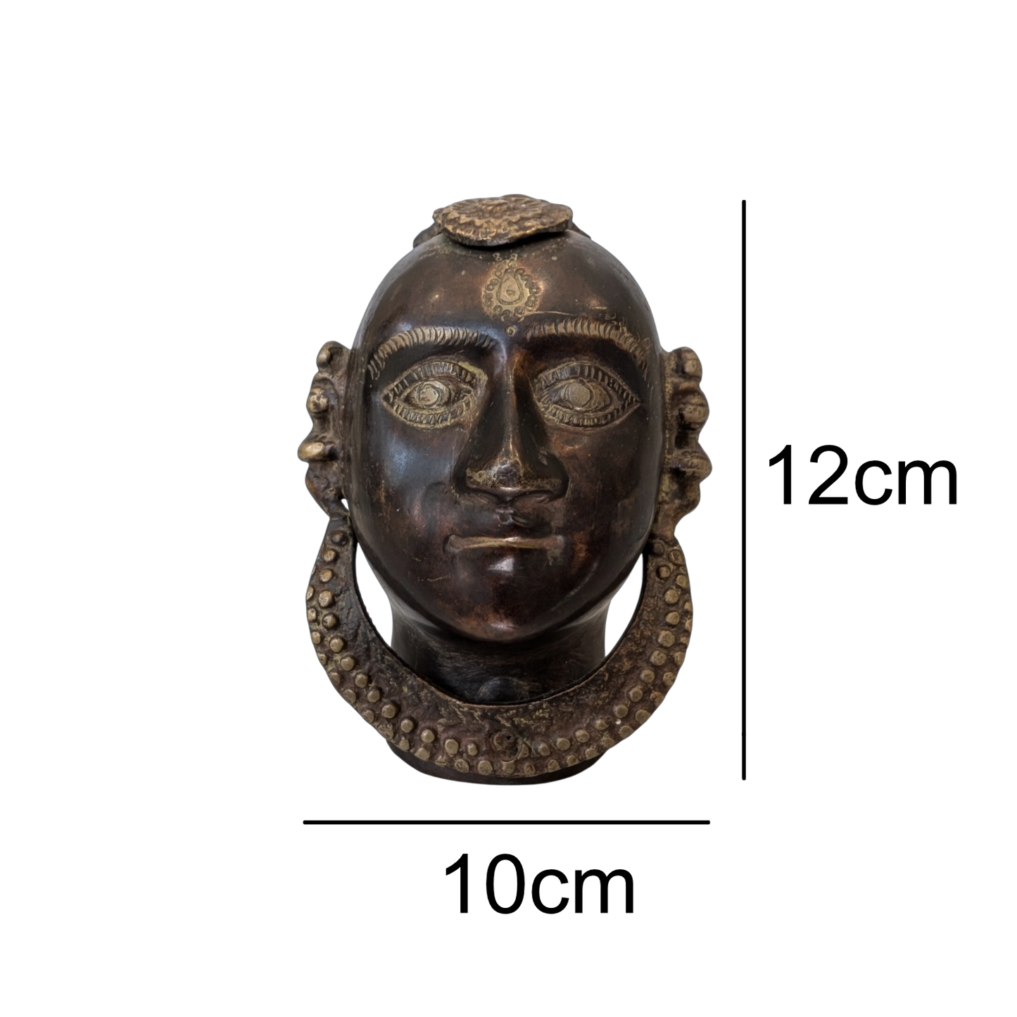 Bronze Gauri Head with measurements