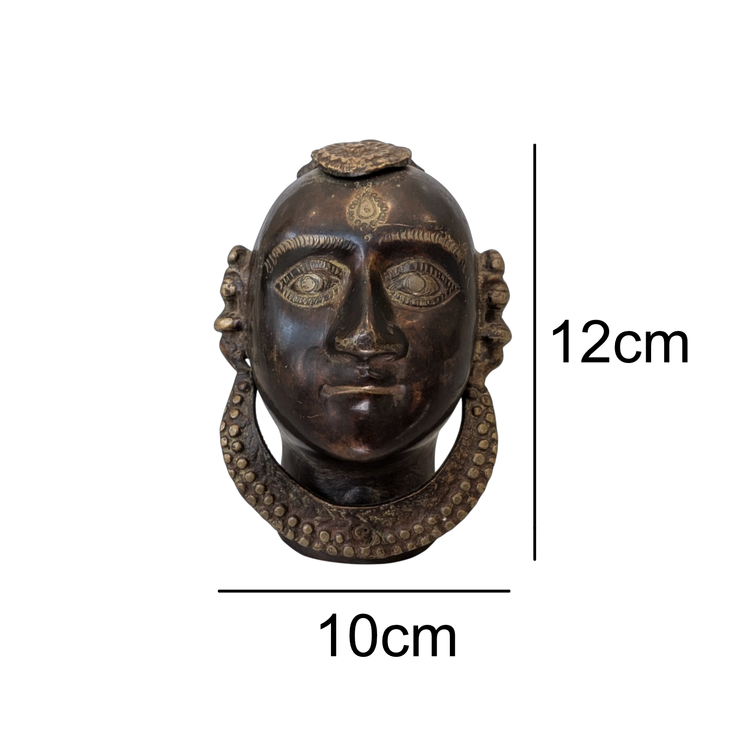 Bronze Gauri Head with measurements