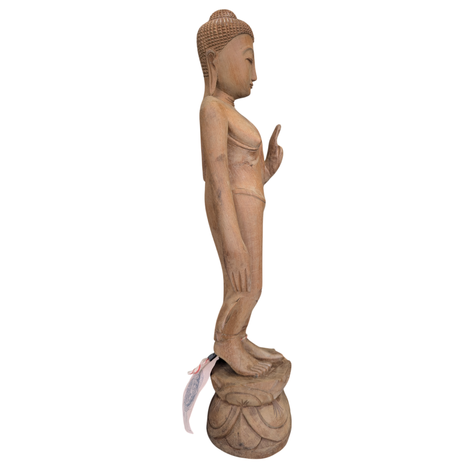 Carved Teak wood buddha statue side 2