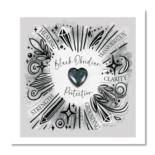 Crystal Greeting Cards - Black Obsidian
