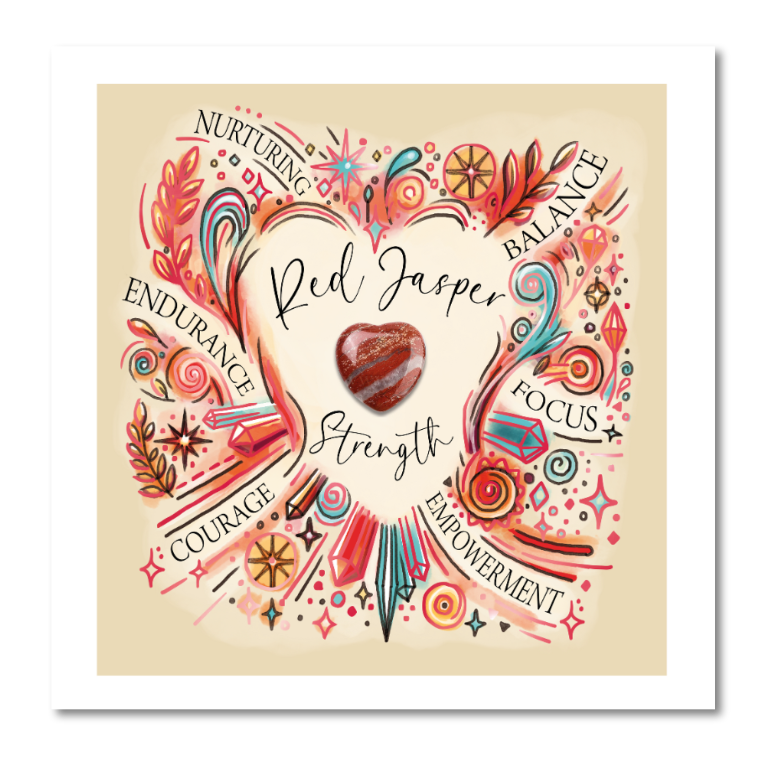 Crystal Greeting Cards - Red Jasper