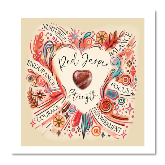 Crystal Greeting Cards - Red Jasper