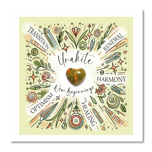 Crystal Greeting Cards - Unakite