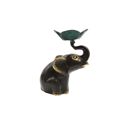 Small Brass Elephant Cone Incense Holder