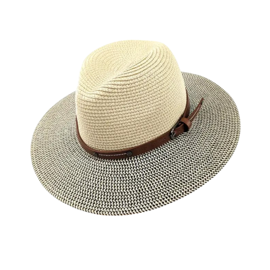 Folding Panama Style Travel Sun Hat - Mottled (59cm)