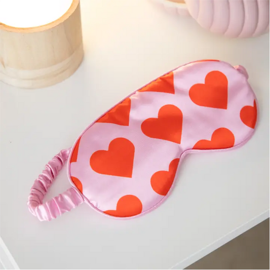 Hearts Sleep Mask - Red