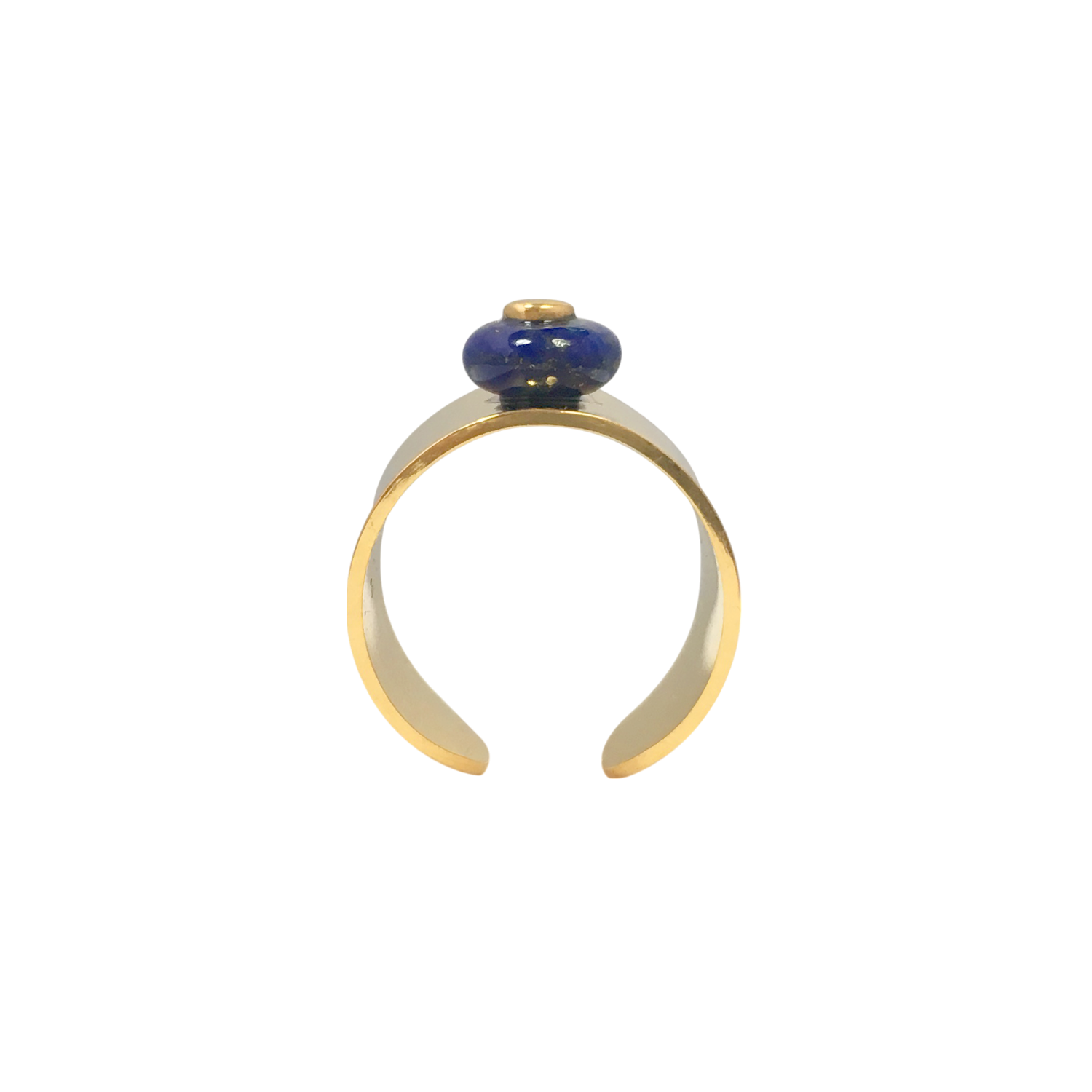Handmade Lapis Lazuli Disc Ring top side