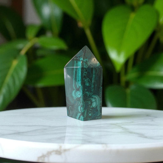 Malachite on marble top