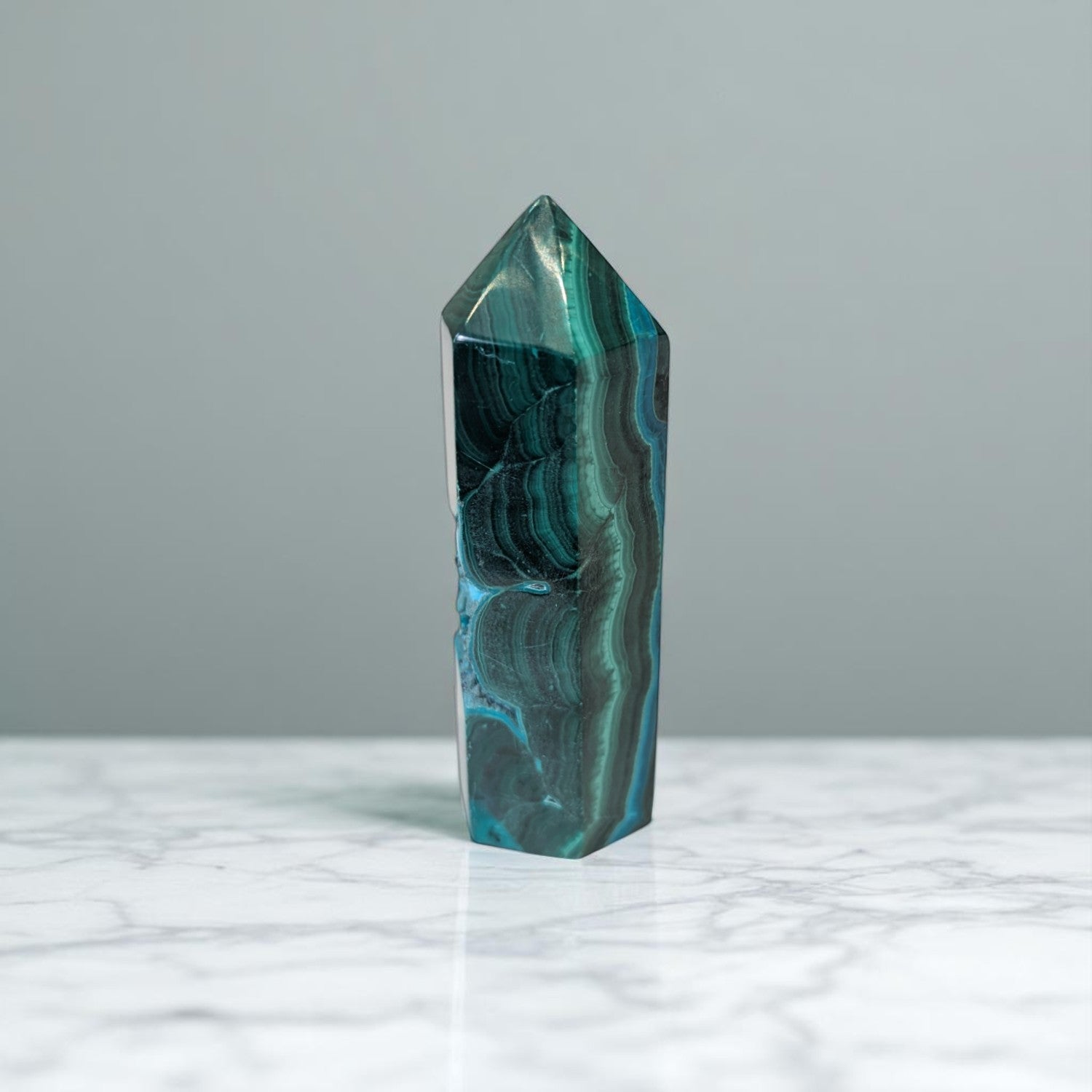 malachite obelisk 10cm tall 3