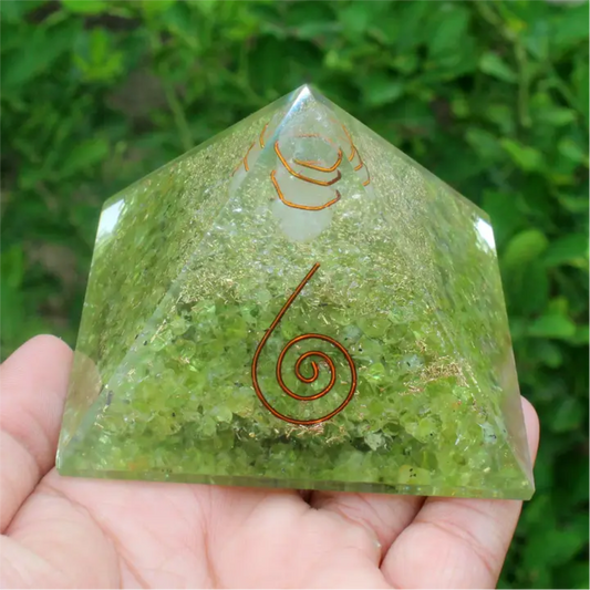 Peridot Orgonite Pyramid