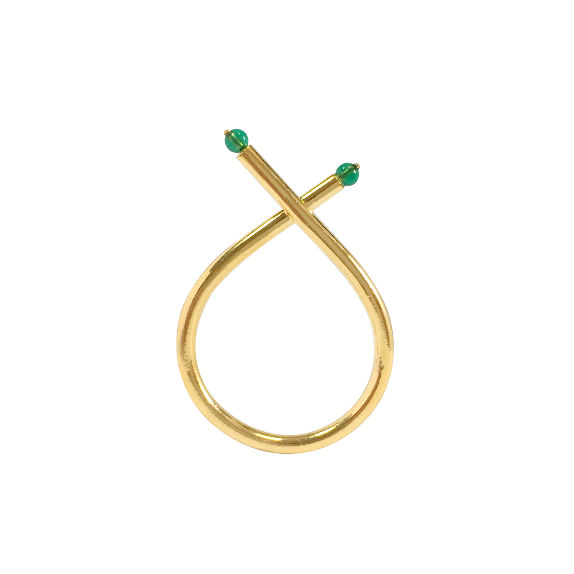 Green Agate Ribon Ring